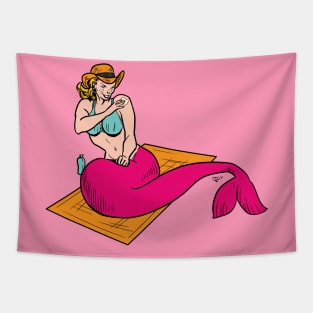 Mermaid on the Beach Tapestry