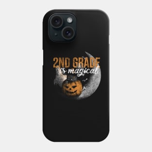 2nd Grade Halloween Magic - Vintage Black Cat and Pumpkin Phone Case