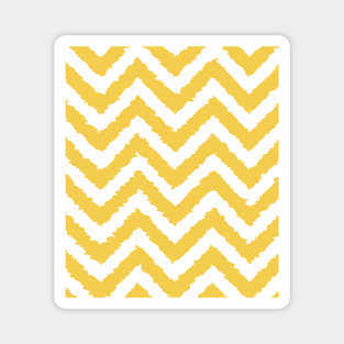 Yellow and White Distorted Chevrons Magnet