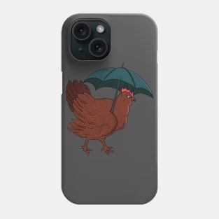 hen with umbrella Phone Case