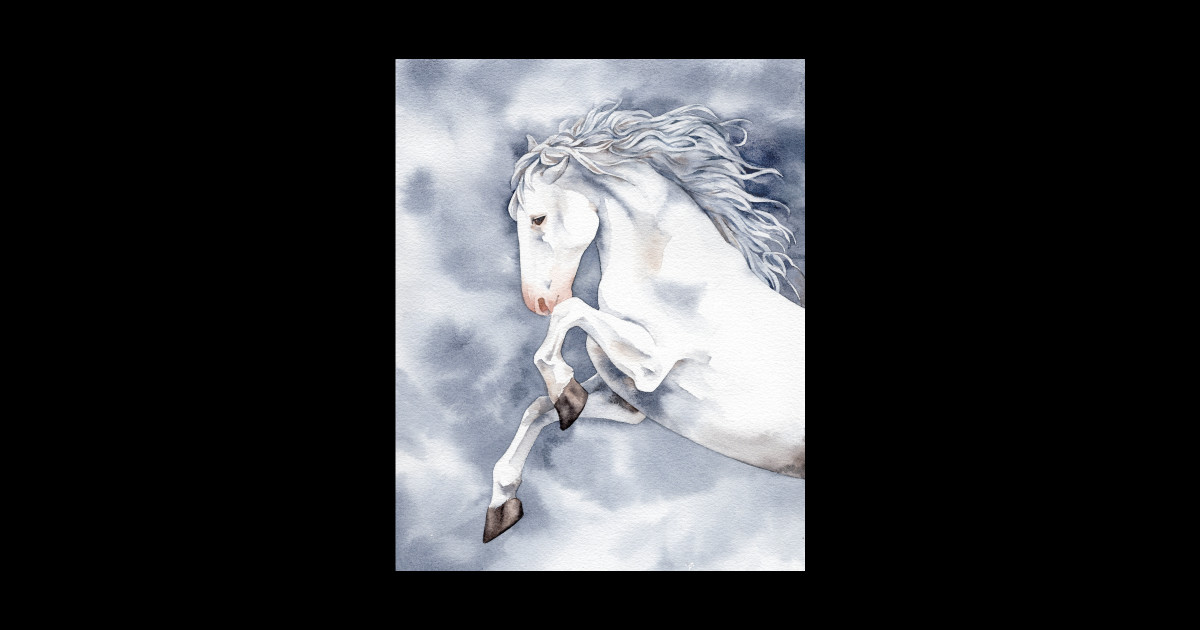 Pale White Horse Horse Sticker TeePublic