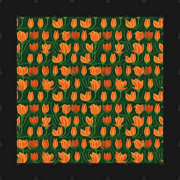 Tulips Flower Seamless Pattern V9 by Family journey with God