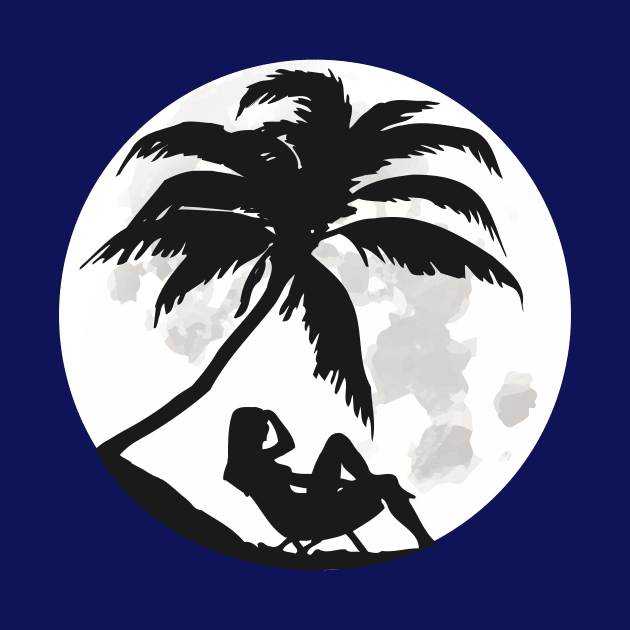 Moon rise Beach Silhouette by Brobocop