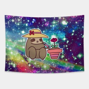 Gardener Sloth Rainbow Sloth Tapestry