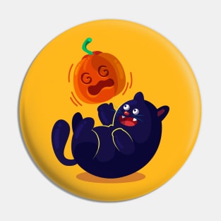 Lovely Halloween black cat unisex Pin