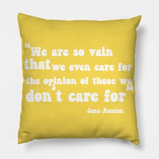 Jane Austen Retro Text Design Quote (White) Pillow