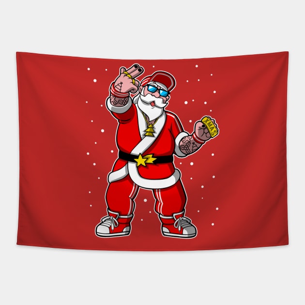 Hipster Santa Claus Tapestry by albertocubatas