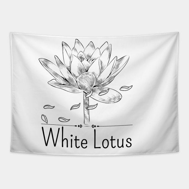 White Lotus Vintage Tapestry by Abz_Cloth