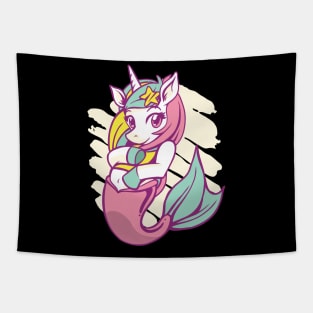 mermaid unicorn cute design Tapestry
