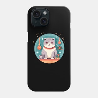 Scottish Fold Cat Xmas Ornament, Love Cats Phone Case