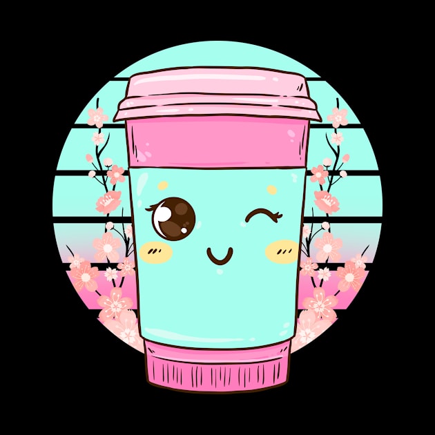 Kawaii Coffee Cup Funny Anime Caffeine Japanese by theperfectpresents