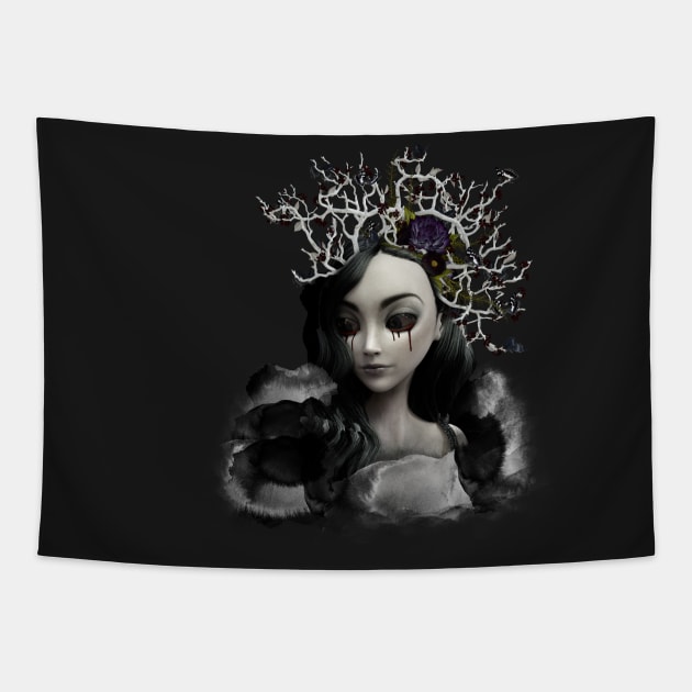 Lady of darkness Tapestry by AndreaTiettje