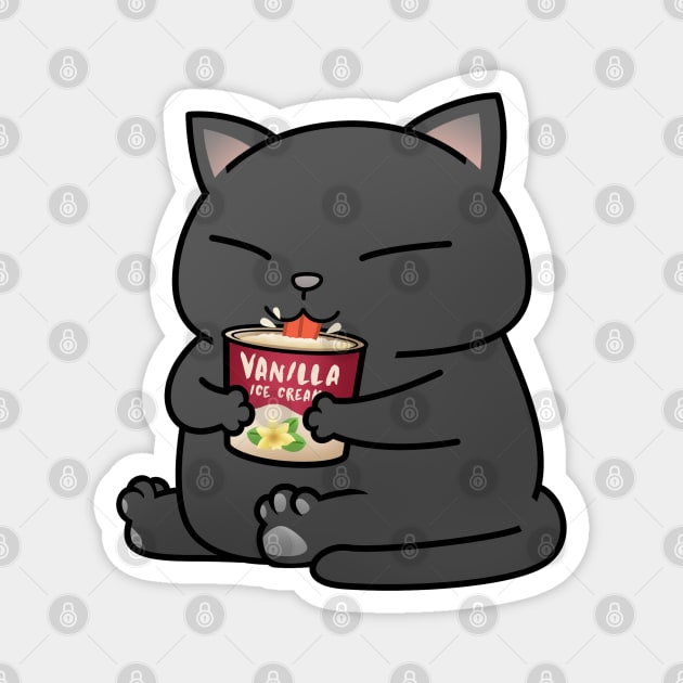 Chubby Cat Vanilla Ice Cream Magnet by Takeda_Art