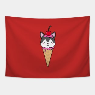 Ice Cream Doggo - Hamish the Husky Tapestry