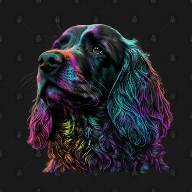 Neon American Cocker Spaniel Dog by Sygluv