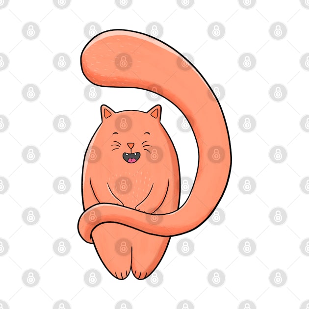 Satsuma the Orange, Big Tailed Cat by Drawn to Cats