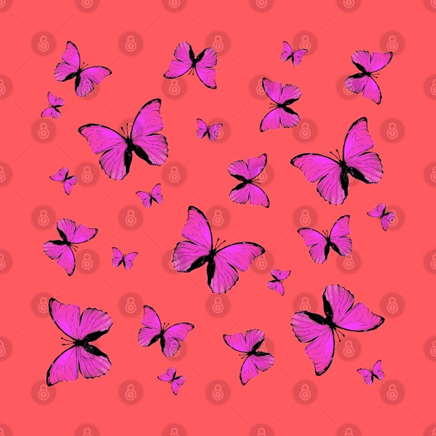 Pink butterflies print by rlnielsen4