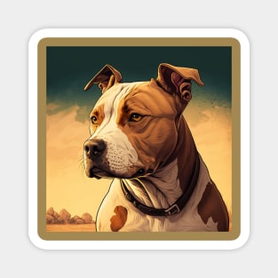 Beautiful pitbull dog aware of all the happenings. Magnet