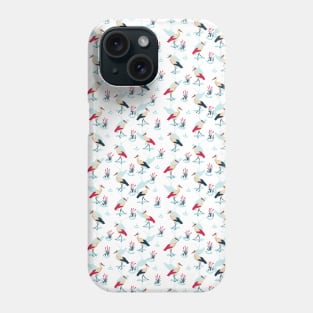 Serene Stork Sanctuary - Elegant Pond Scene Phone Case