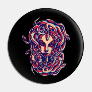 Medusa, King of Snake Pin