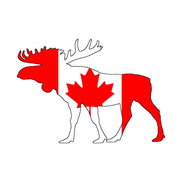 Discover Moose Canada - Canada Flag - T-Shirt