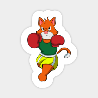 Cat as Boxer with Boxing gloves Magnet