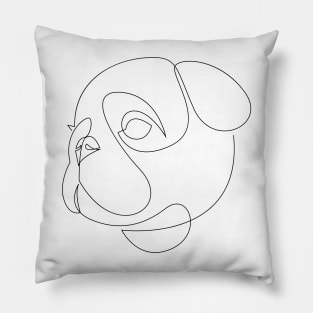 One line Pug Pillow