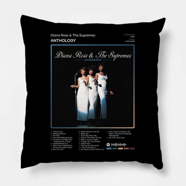 Diana Ross & The Supremes - Anthology Tracklist Album Pillow by 80sRetro