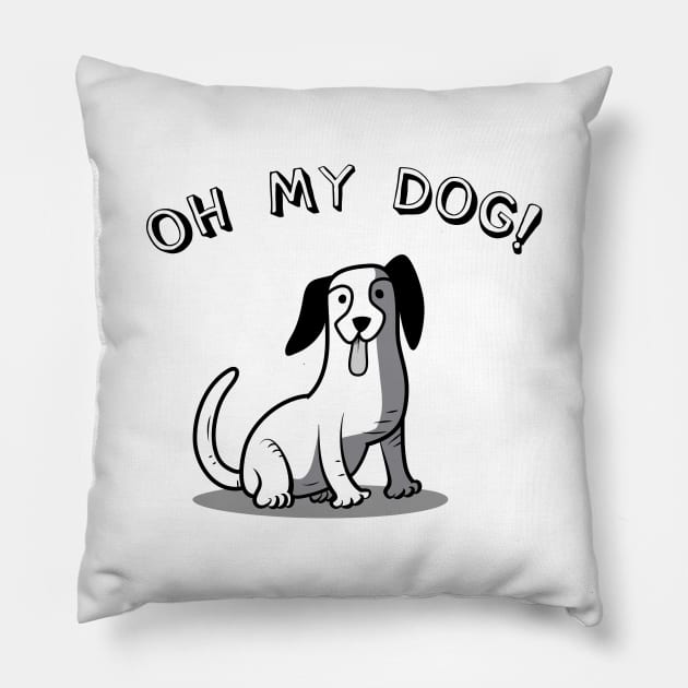 cute cartoon beagle dog Pillow by walterorlandi