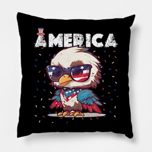 Rainbow American Flag Women Patriotic Shirt 4th of July Memorial Patriotic style retro vintage 80s Pillow