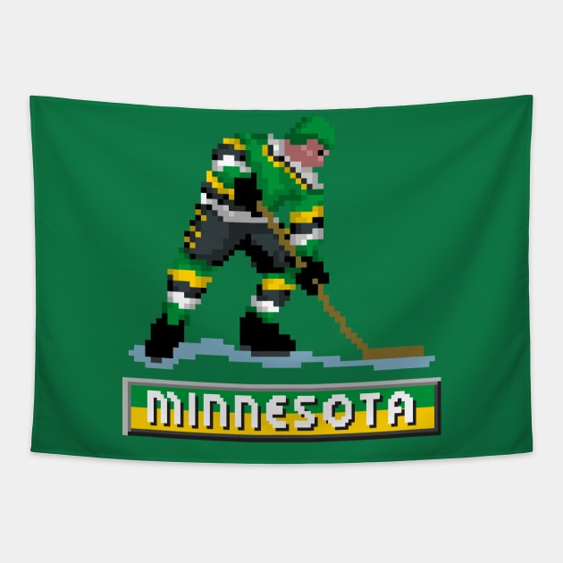 Retro Minnesota Hockey Tapestry by clarkehall