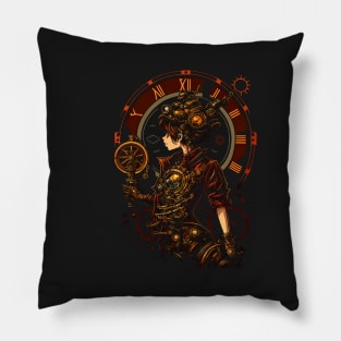 Steampunk Girl Pillow