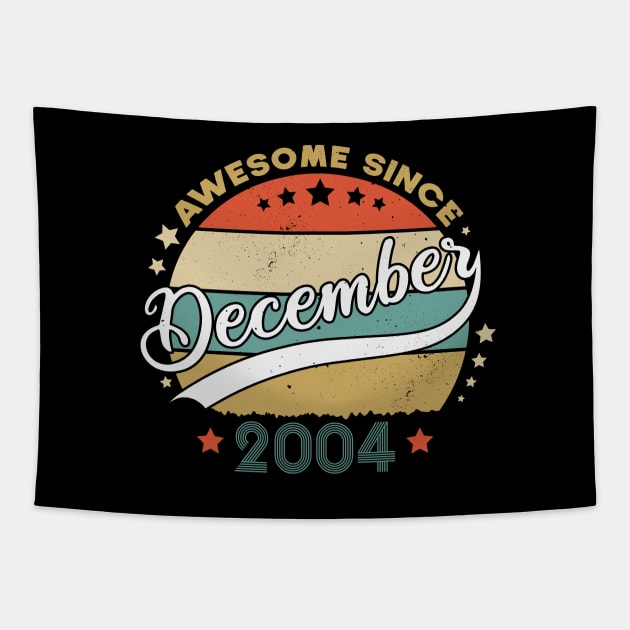 Awesome Since December 2004 Birthday Retro Sunset Vintage Funny Gift For Birthday Tapestry by SbeenShirts