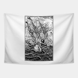 The Kraken's Fury: A Sea Monster Attacking a Ship Tapestry