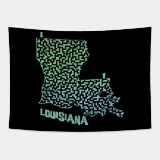 Louisiana State Outline Maze & Labyrinth Tapestry