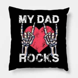 My Dad Rocks Lets rock Rock&Roll Vintage Retro Daddy Concert Pillow