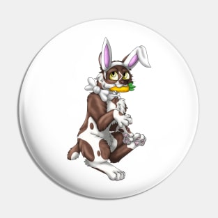 Bobtail BunnyCat: Chocolate Bicolor (White) Pin