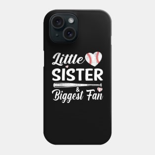 Little Sister Biggest Fan Baseball Phone Case