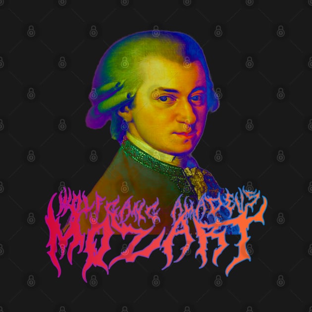 Mozart Metal Tie Dye - Wolfgang Amadeus Mozart Psychedelic Musician by blueversion