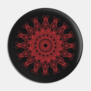 Red Mandala 003 Pin