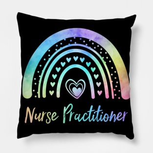 Nurse Practitioner NP Watercolor Rainbow Nursing Pillow