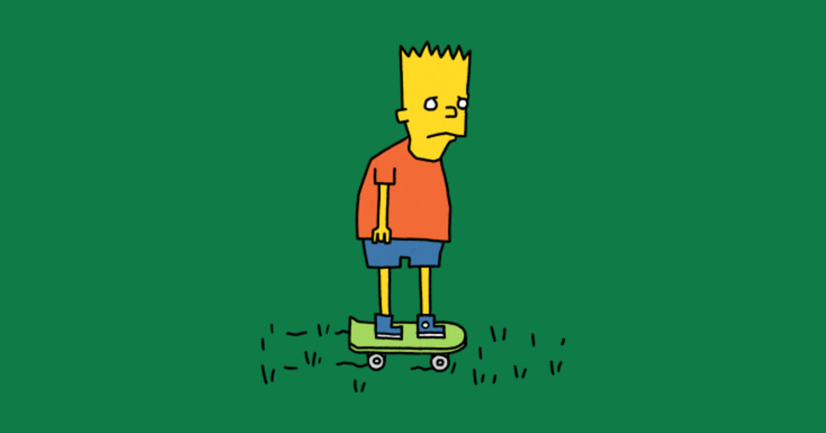 Sad Bart in a Field - Simpsons - T-Shirt | TeePublic