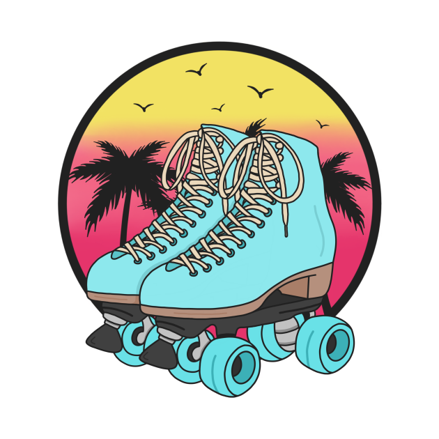 Retro roller skates - Roller Skates - T-Shirt | TeePublic