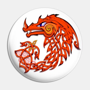 Red Celtic dragon Pin