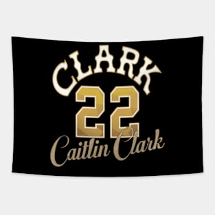 Clark 22 Caitlin Clark white yellow Tapestry