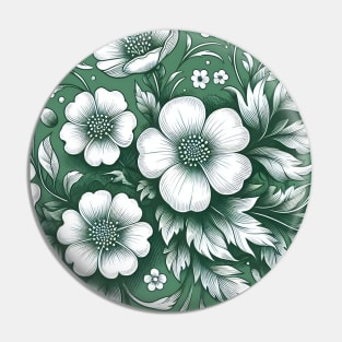 White Flowers Pin