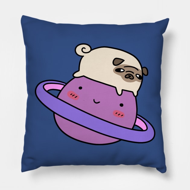 Saturn Pug Pillow by saradaboru