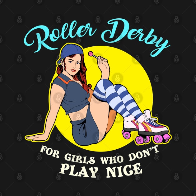 Funny Womens Roller Skater Gift Design Roller Derby Print by Linco