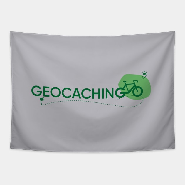 geocaching bike Tapestry by Lins-penseeltje