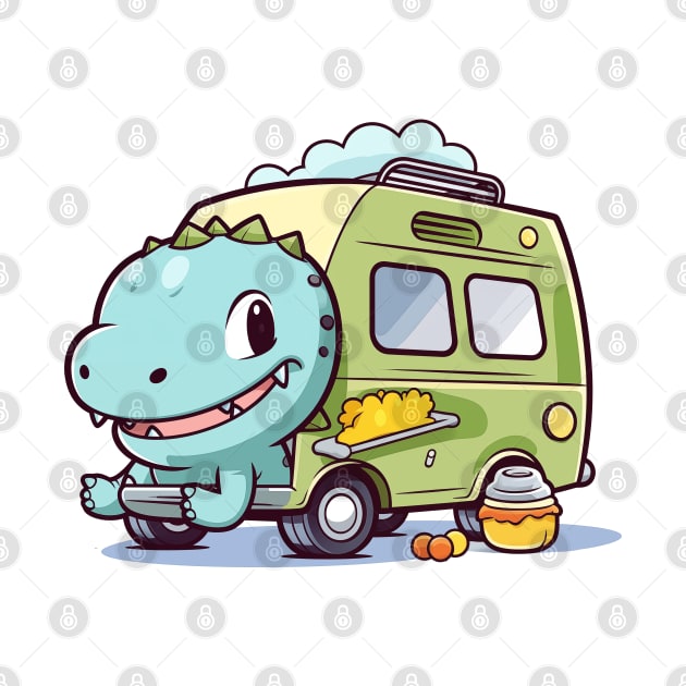 Kawaii dinosaur camping car by Mon Kawaii Lab